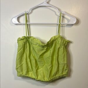 Velvet by Graham & Spencer Lime Green Elasticated Crop Top Camisole Size XS